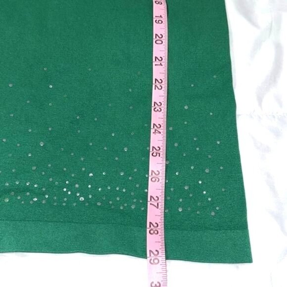 Green Skinny Tees Plus Size Tank Top With Sequin Accents - Picture 8 of 8